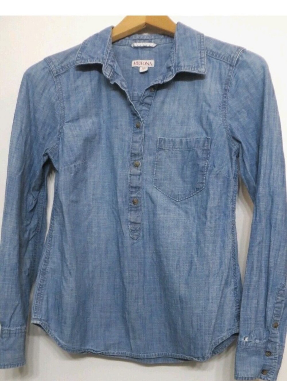 Merona Light Blue Denim Popover Shirt